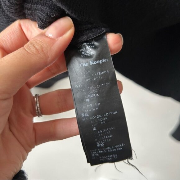 The Kooples Cotton Jumper With Piercings Black Size L - Picture 10 of 10